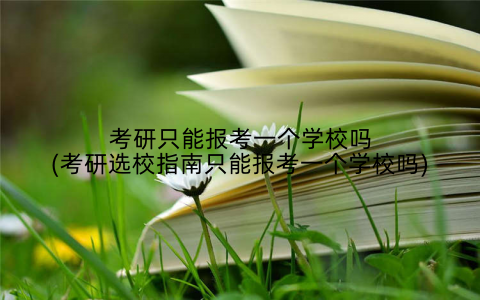 考研只能报考一个学校吗(考研选校指南只能报考一个学校吗)