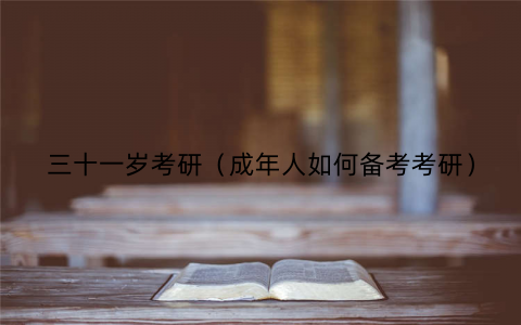 三十一岁考研(成年人如何备考考研)
