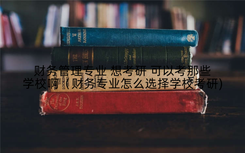 财务管理专业 想考研 可以考那些学校啊(财务专业怎么选择学校考研)