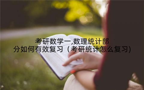 考研数学一,数理统计部分如何有效复习（考研统计怎么复习)