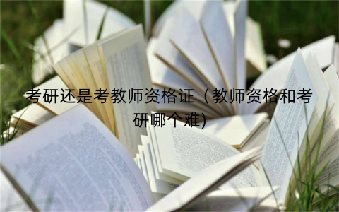考研还是考教师资格证（教师资格和考研哪个难)