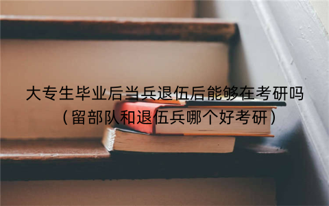 大专生毕业后当兵退伍后能够在考研吗（留部队和退伍兵哪个好考研）