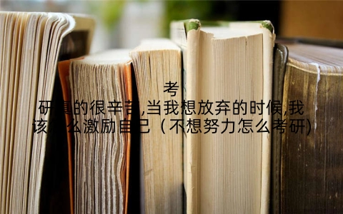 考研真的很辛苦,当我想放弃的时候,我该怎么激励自己(不想努力怎么考研)